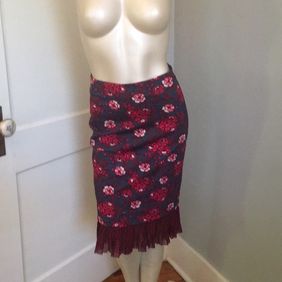 Anthropologie Dresses & Skirts - Maeve floral skirt w/silk pleat. NWOT